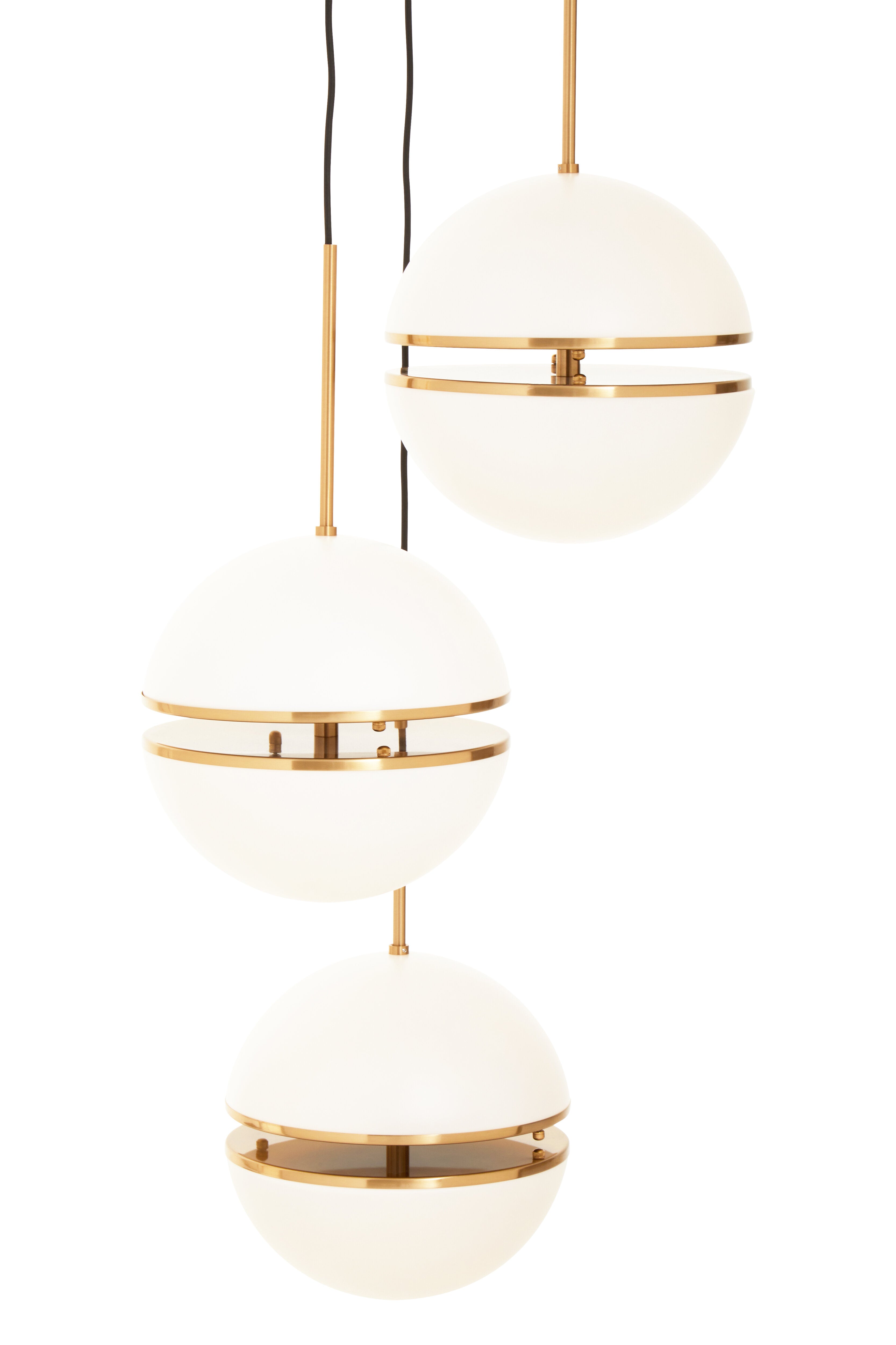Abira Three Ball Brass Pendant Light